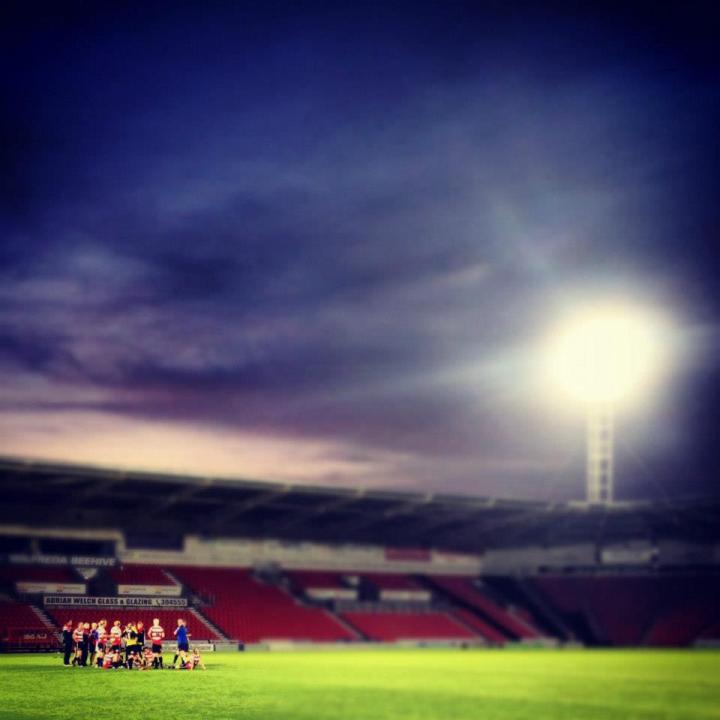 Doncaster Rovers Belles team huddle