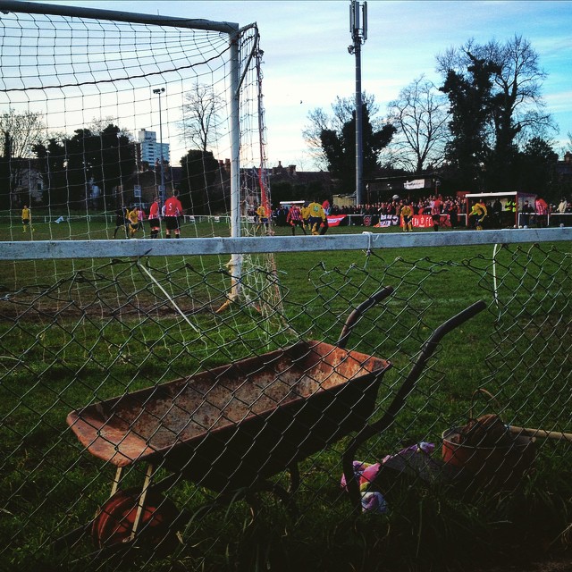 Clapton fans pack the Scaffold for the visit of Harringey Borough