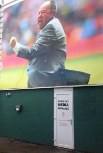 The media entrance at Yeovil Town's Huish Park stadium