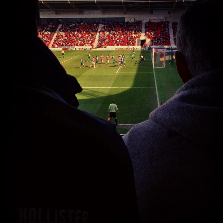 Doncaster Rovers attack a free-kick in the first half of their 1-0 defeat to Plymouth Argyle at the Keepmoat Stadium