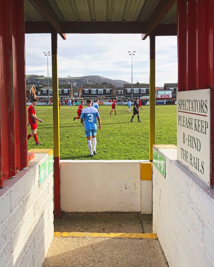 A view through the stand at Prestatyn Sports Bastion Gardens as they take on Colwyn Bay