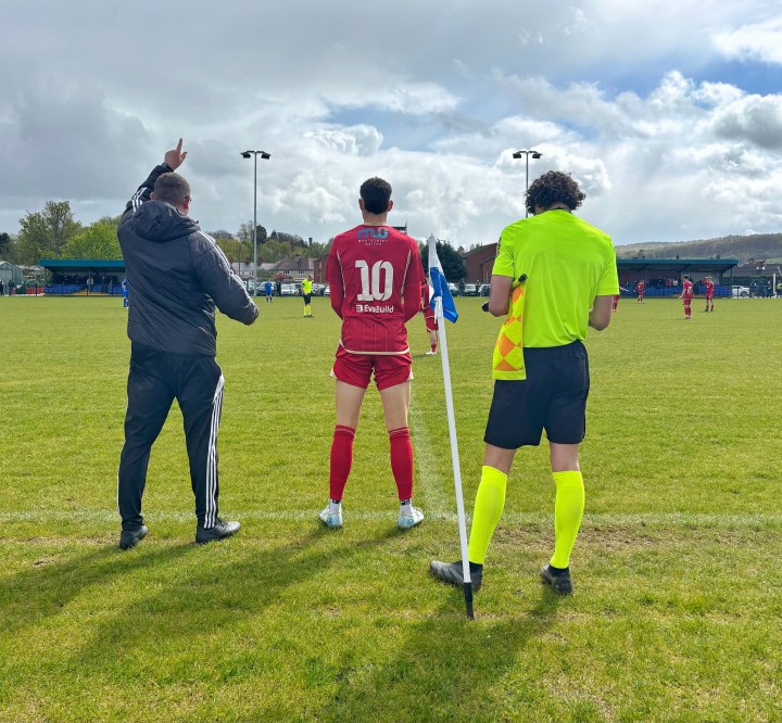 Newtown send on a substitute during their final game of the season at Ruthin Town.